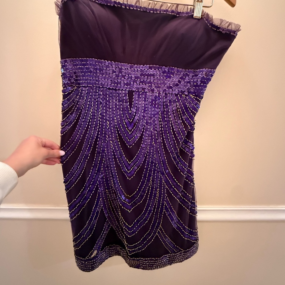 Elegant Purple Beaded Dress